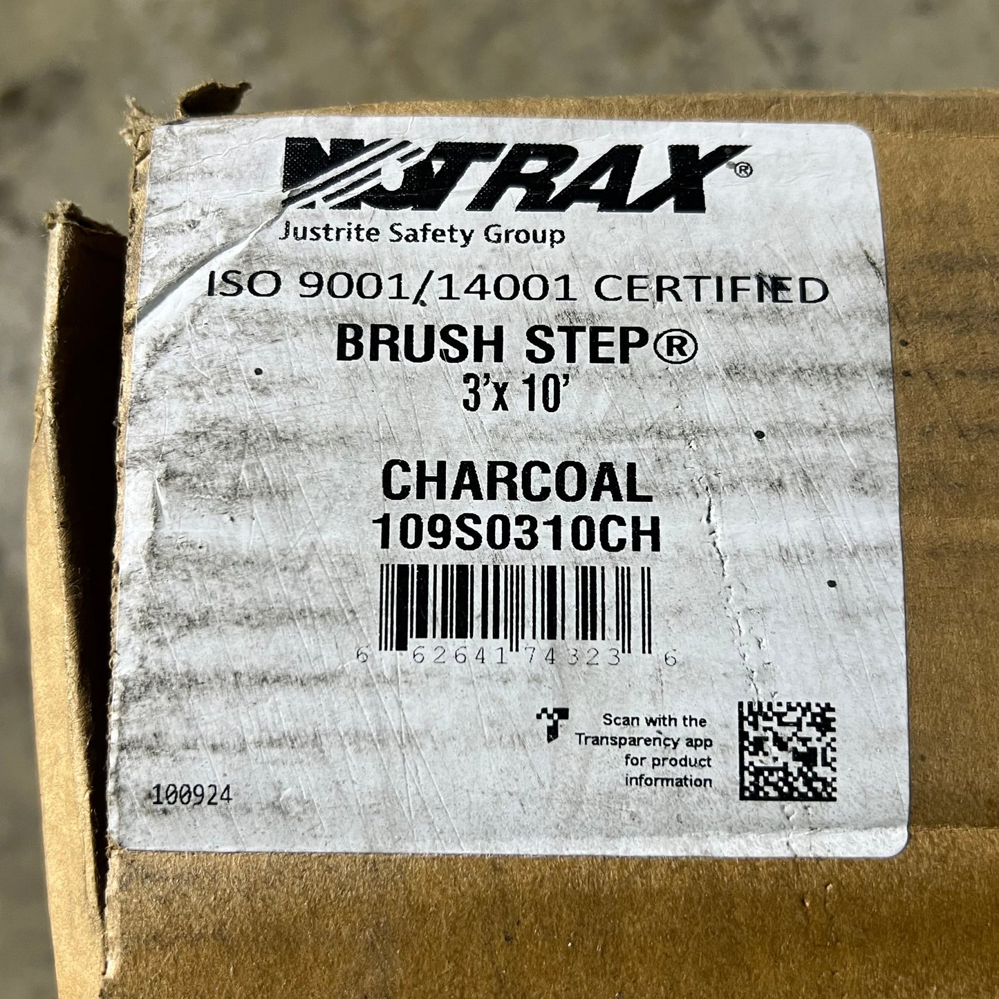 NOTRAX Brush Step Sz 3' W x 10' L, Charcoal 109S0310CH (New Other)