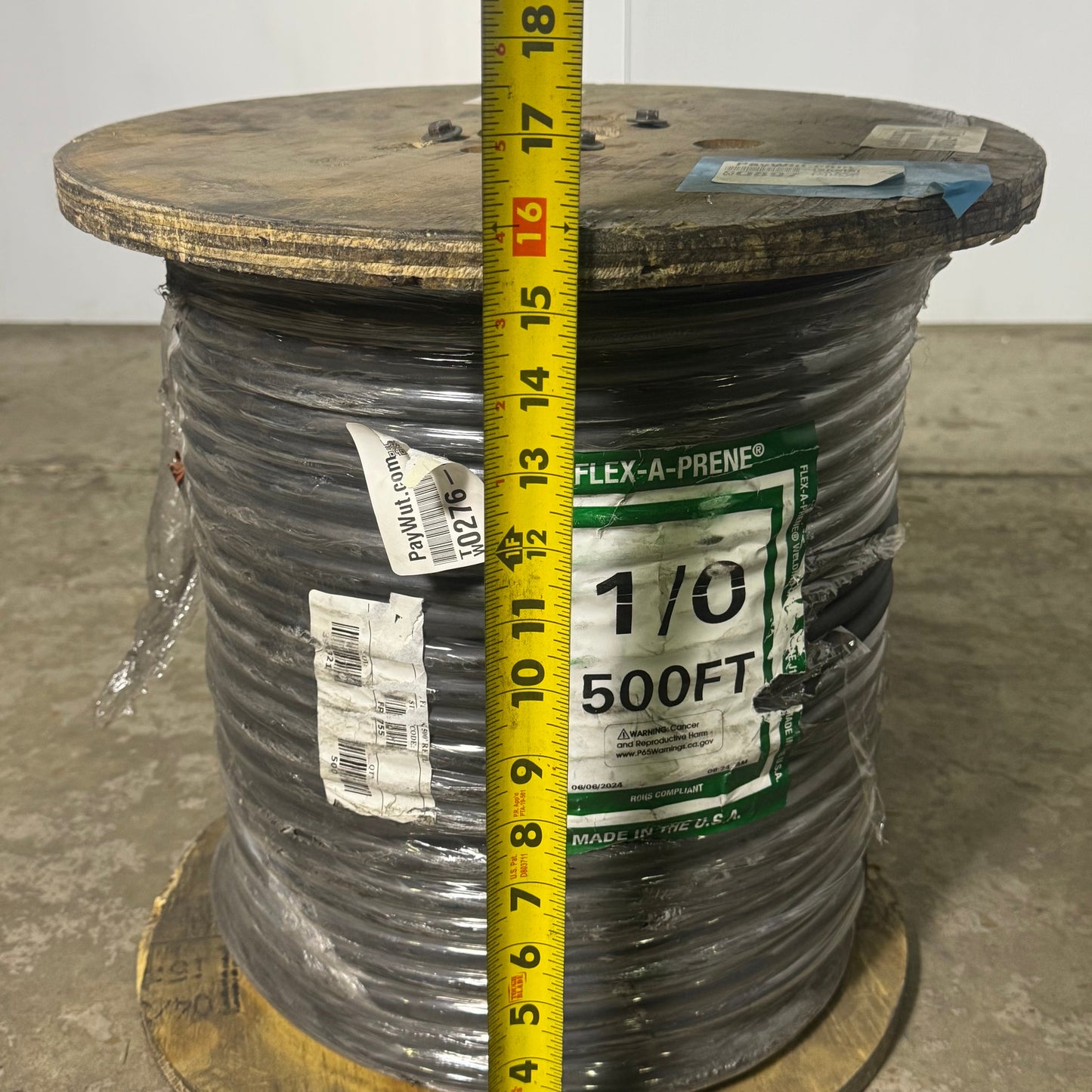 FLEX-A-PRENE Highly Durable Welding Cable 1/0 Versatile 600V 500ft Black 1/0-500