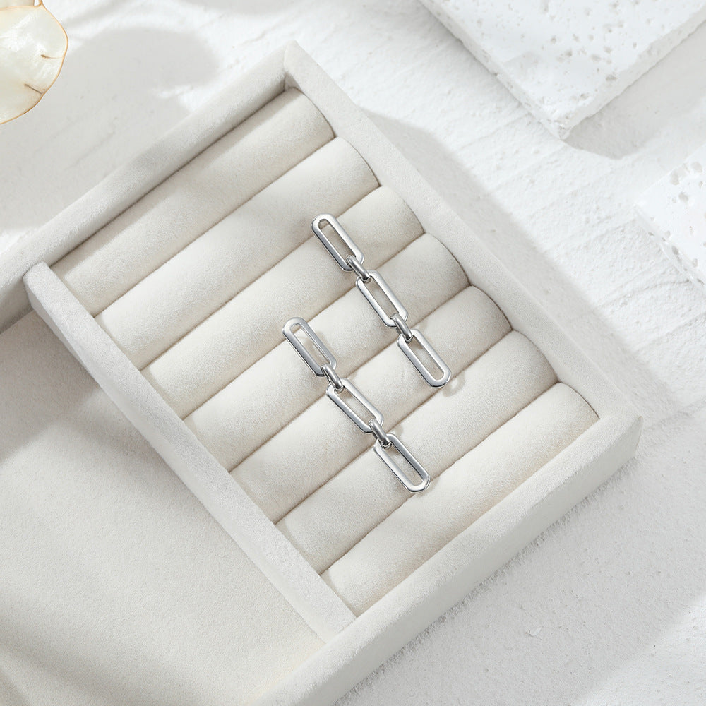 Cuba Chain Link Gold Plated Stainless Steel Earring with Gift Pouch