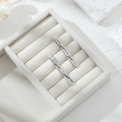 Cuba Chain Link Gold Plated Stainless Steel Earring with Gift Pouch