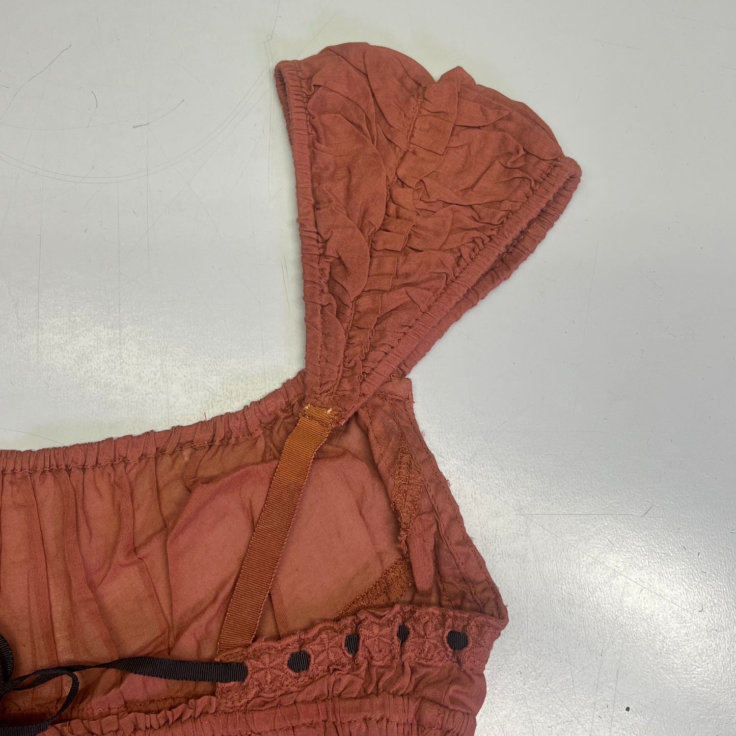 FREE PEOPLE Linen Textile Sweet On Your Crop Women's Sz M Maple Syrup 96849898