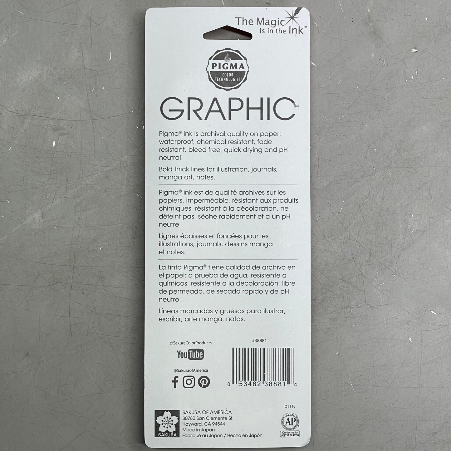 SAKURA (6-PACK) Pigma Graphic Pens, Archival Ink 1mm, 2mm, 3mm Black 38881