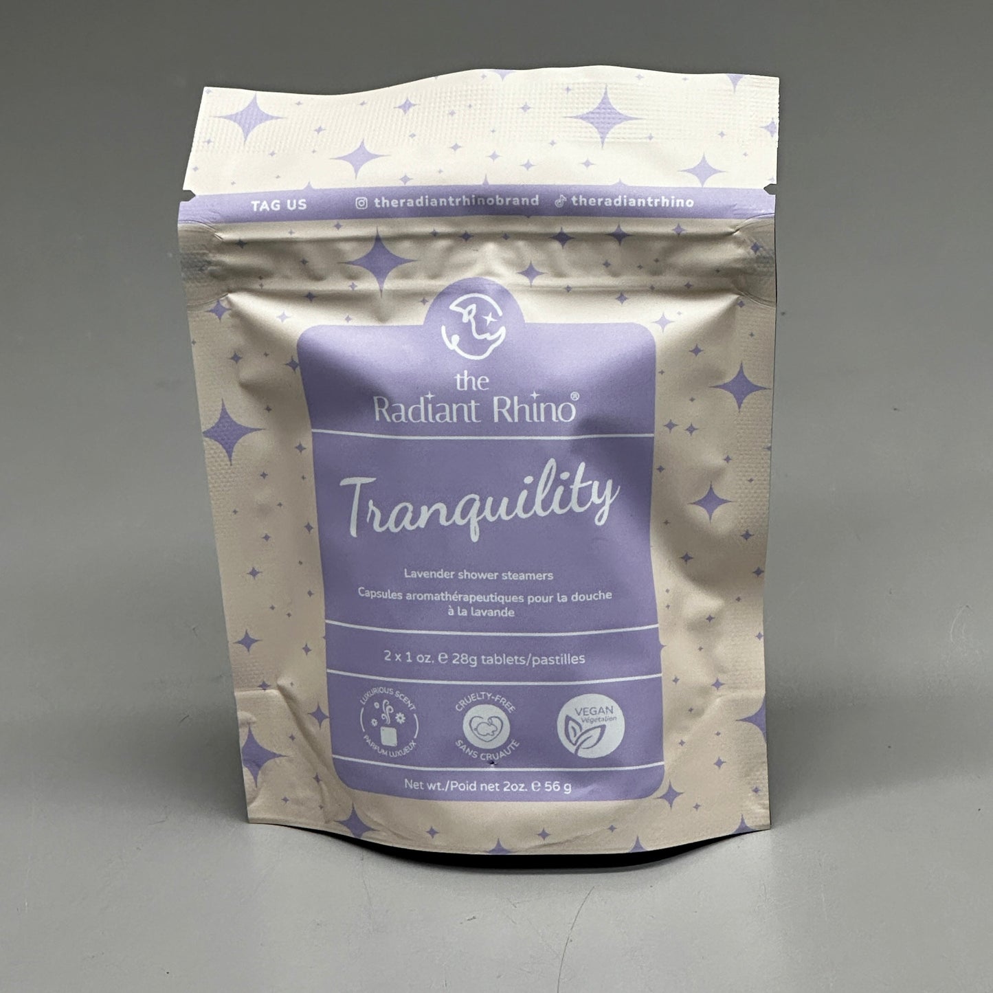 ZA@ THE RADIANT RHINO Tranquility (6 PACK) Lavender Shower Steamers 2 Tablets Each