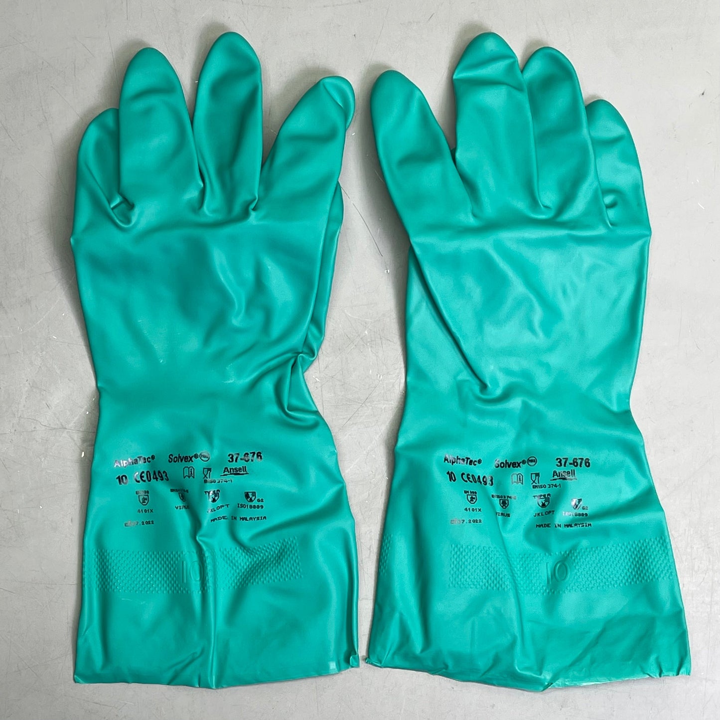 ANSELL (6-PACK) Alphatec Solvex Safety Gloves Size-10 Chemical-Resistant 37-676