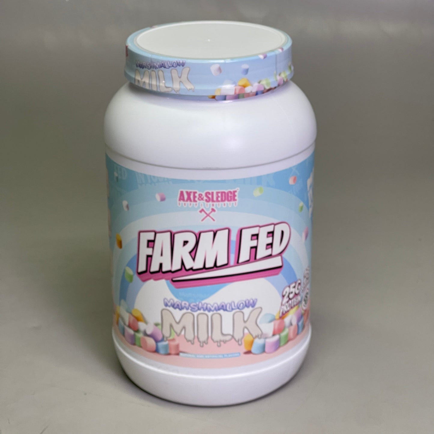 ZA@ AXE & SLEDGE Farm Fed 25G 100%Whey Protein Marshmallow Milk 28 Servings BB 04/26