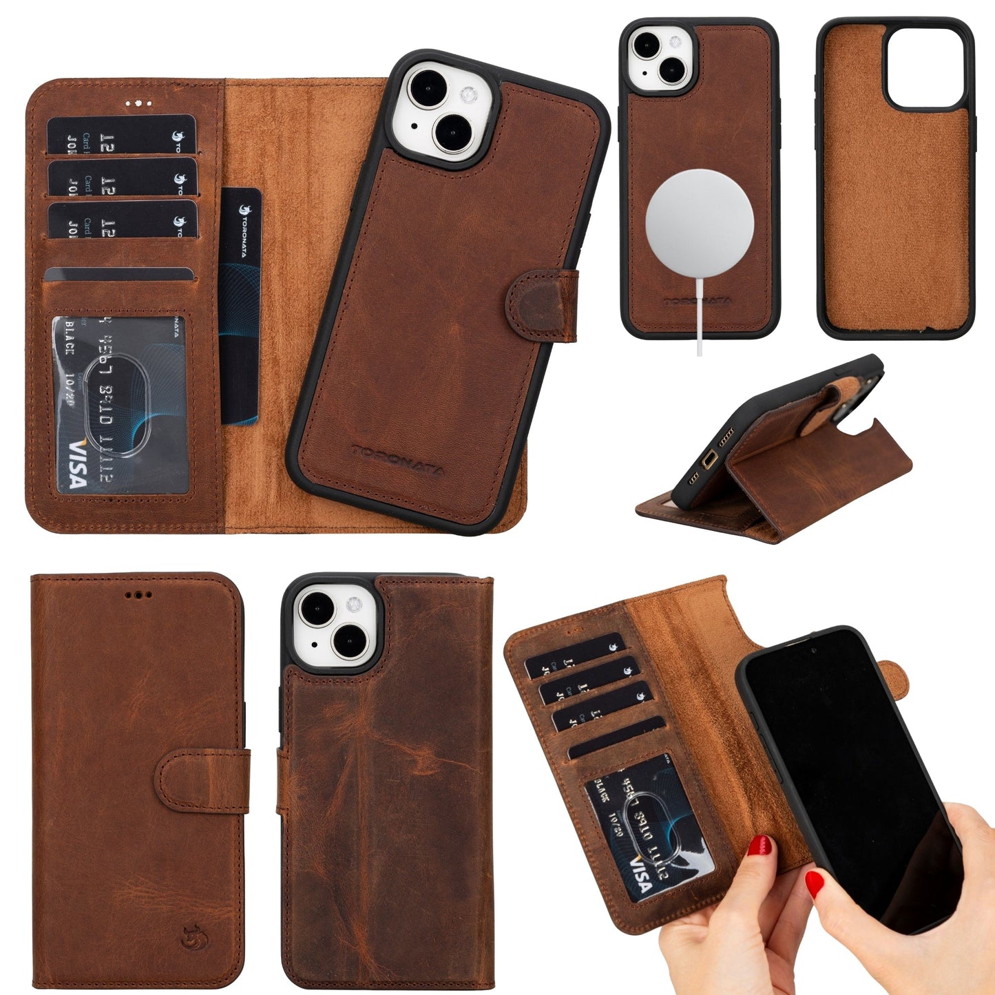 Casper Leather iPhone 14 Wallet Case | MagSafe