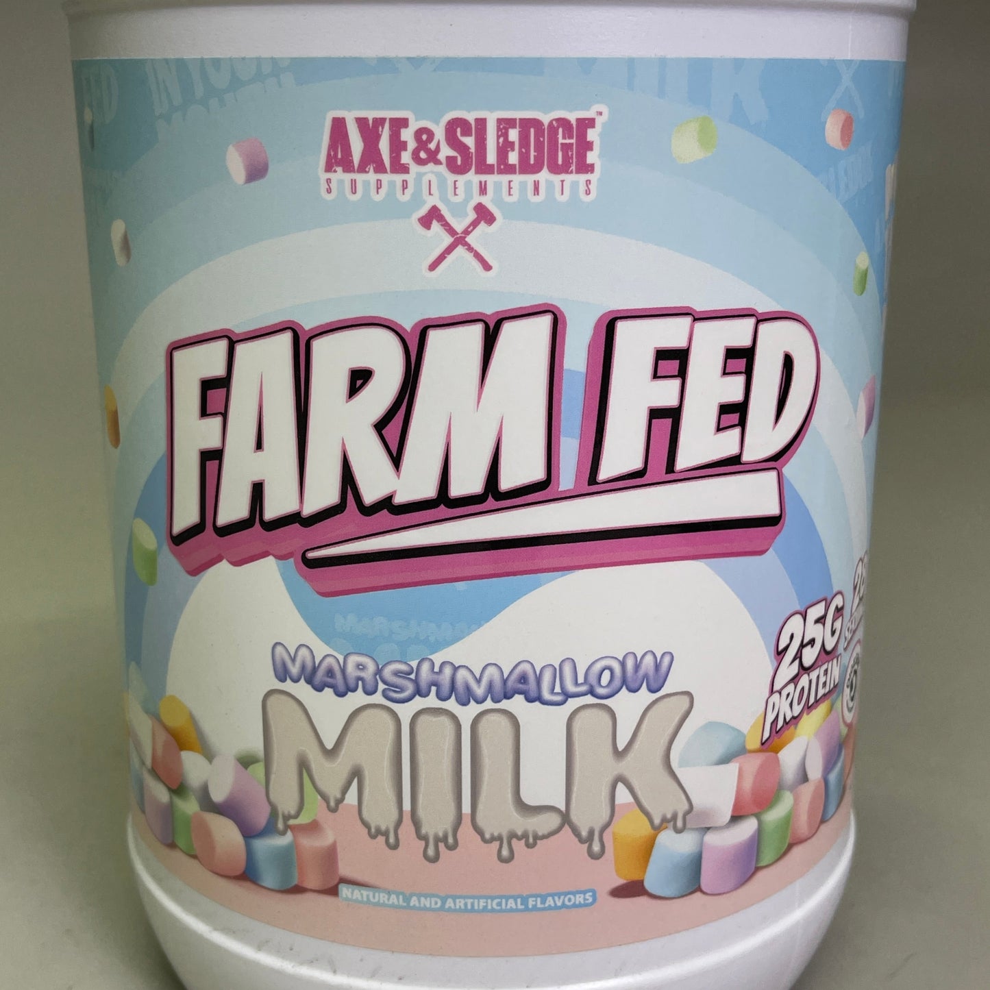 ZA@ AXE & SLEDGE Farm Fed 25G 100%Whey Protein Marshmallow Milk 28 Servings BB 04/26