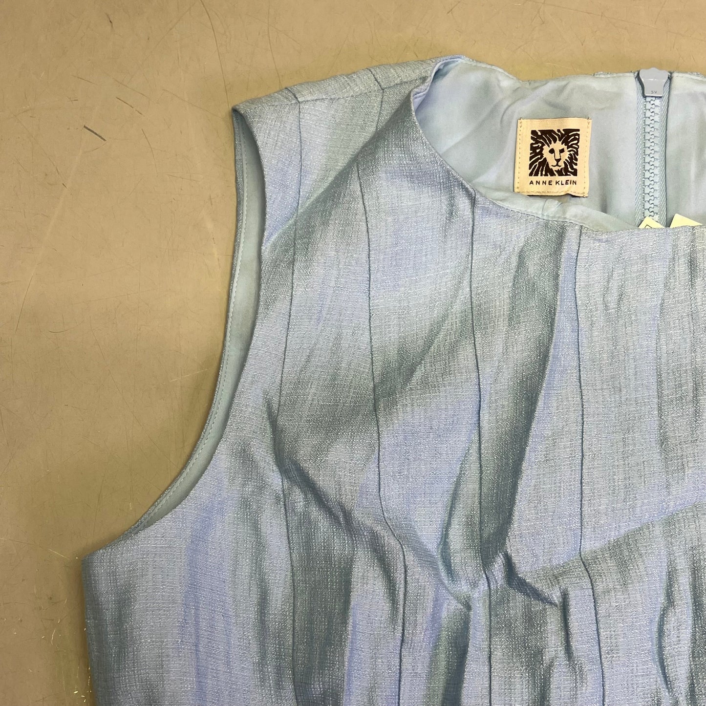 ANNE KLIEN Knee Length Lined Summer Dressed Womens Sz 8 Bright Water Blue (Used)