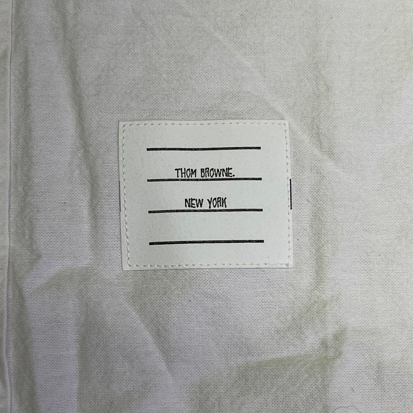 THOM BROWNE 4-Bar Stripe Curved Hem Button Up Shirt Mens Sz 2 White (Pre-Owned)