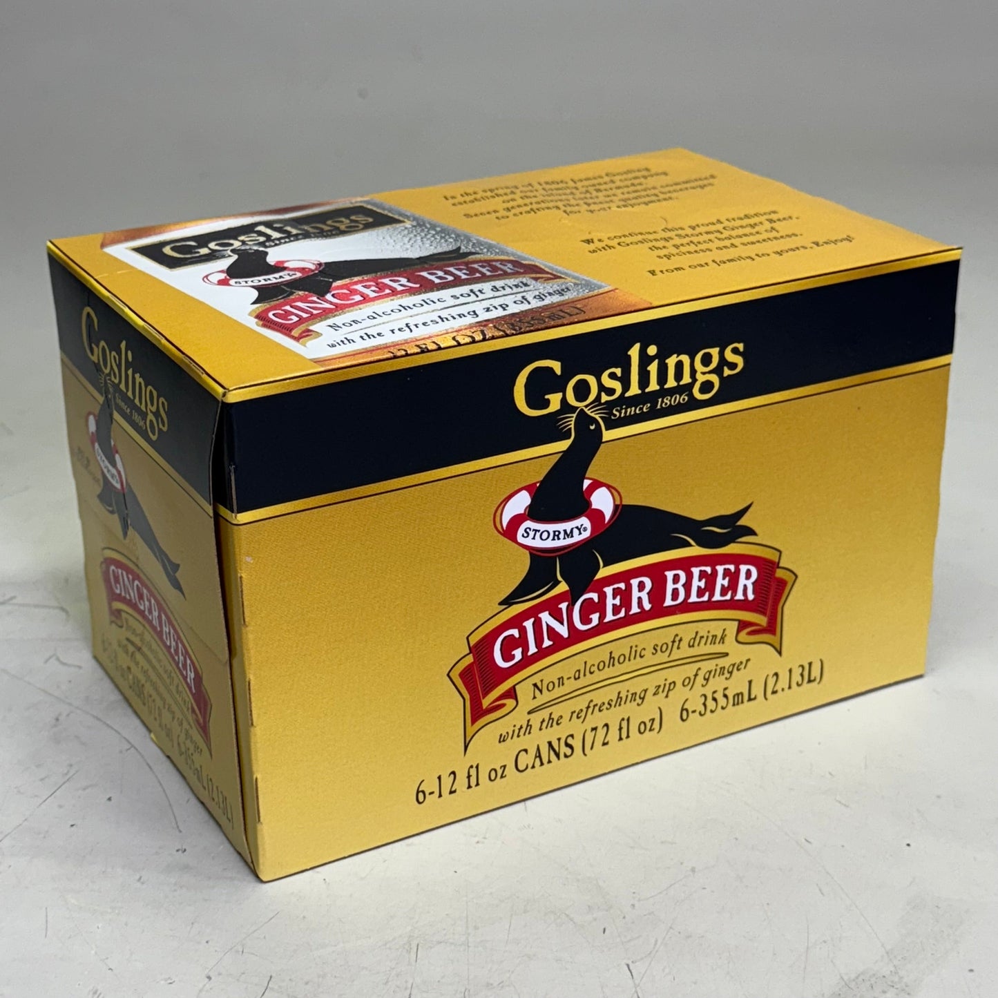GOSLINGS (4 PACK of 6 Cans) Non-Alcoholic Ginger Beer Can 12 fl oz BB 11/26