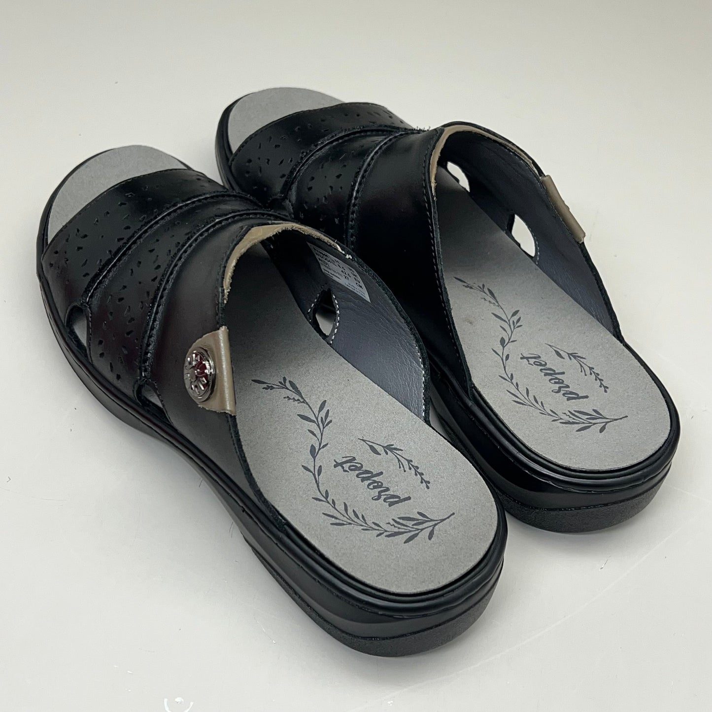 PROPET Gertie Supportive Sandal Orthotic Women's Sz 10.5 X(2E) Black WSO041L