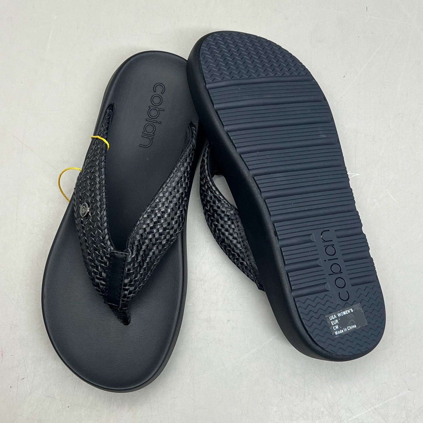 COBIAN Palmilla Braided Synthetic Leather Strap Sandals Women's Sz 8 EU 38.5 Black PAL25-001-08