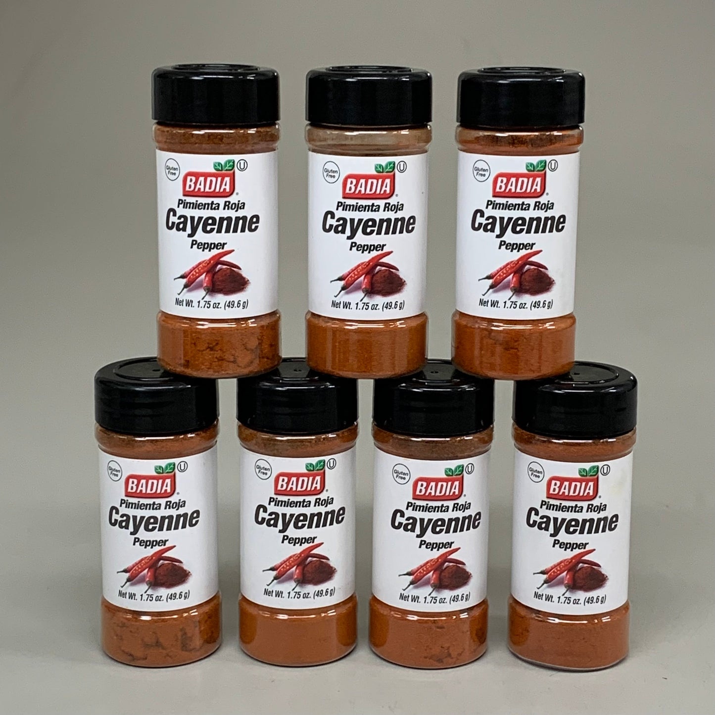 BADIA (7 PACK) Pepper Ground Cayenne Gluten Free Kosher 1.75 oz BB 10/29