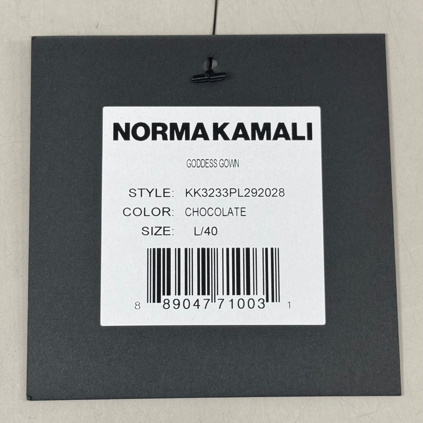NORMA KAMALI Goddess Dress Unlined Women's Sz L/40 Chocolate KK3233PL292028