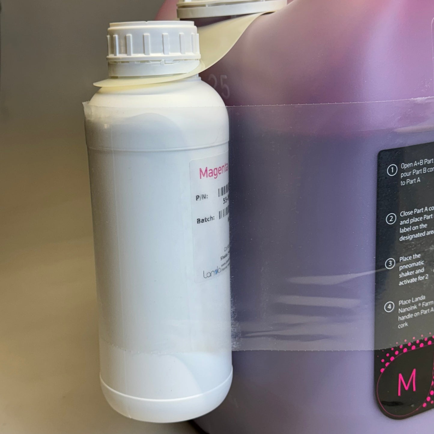 LANDA NANOINK Magenta Ink 25 Lit 6.6 Gallon Parts A & B 55-IMFG-AD21 BB04/25