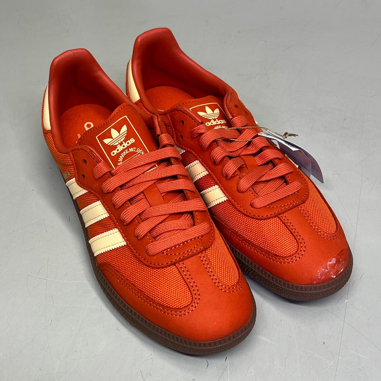 ZA@ ADIDAS Samba OG Soccer Inspired Sneaker Men's Sz 6.5 Collegiate Orange ID1453