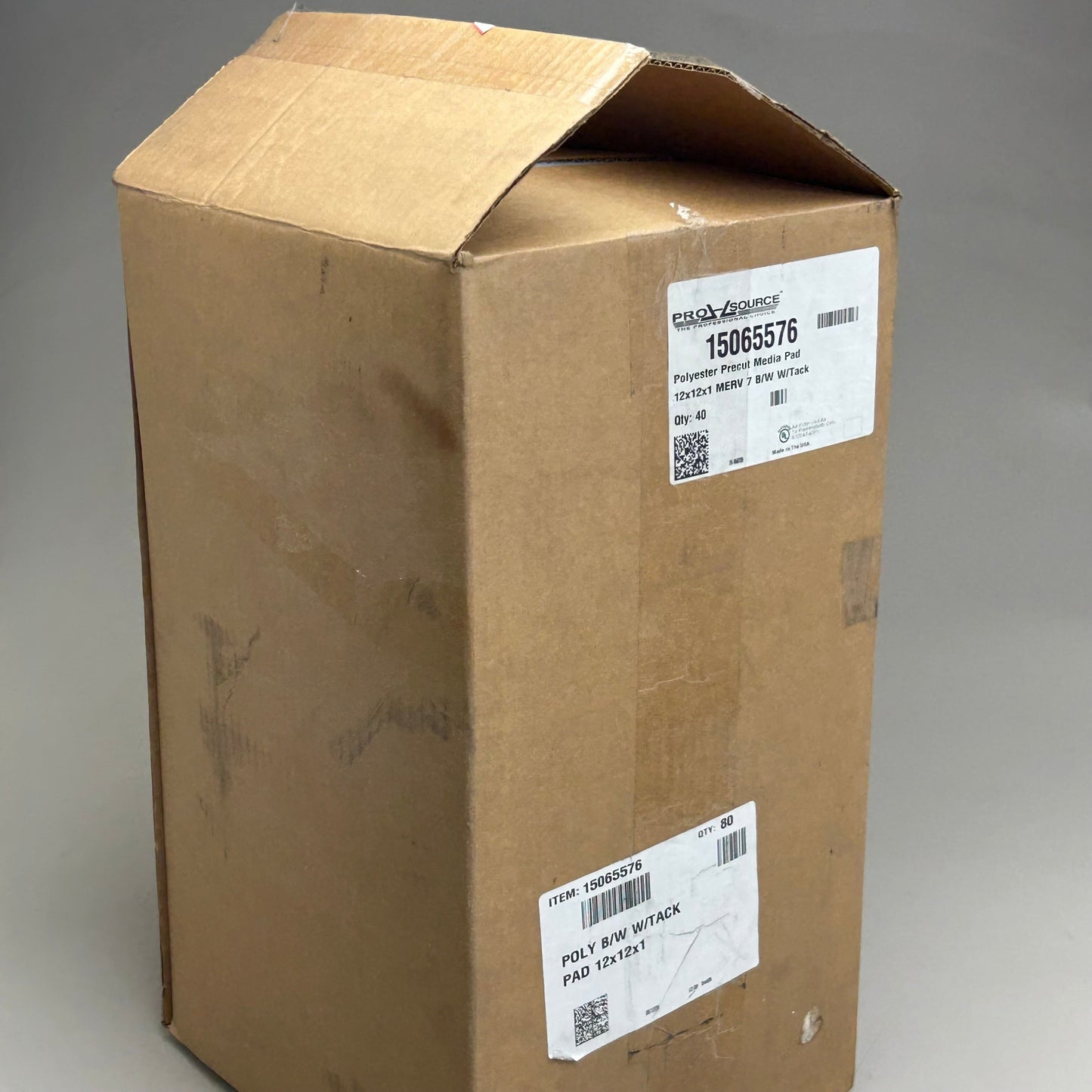PROSOURCE (40 Pads Per Box) Polyester Air Filter Media Pads 12x12x1 Blue 15065576