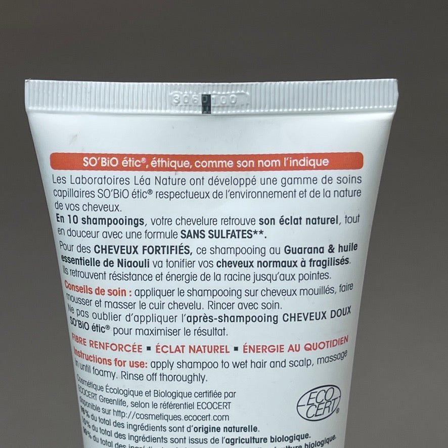 SO BIO ETIC (3-PACK) Shampooing Cheveux Fortifies Guarana Bio Shampoo 8.45 FL OZ (New)