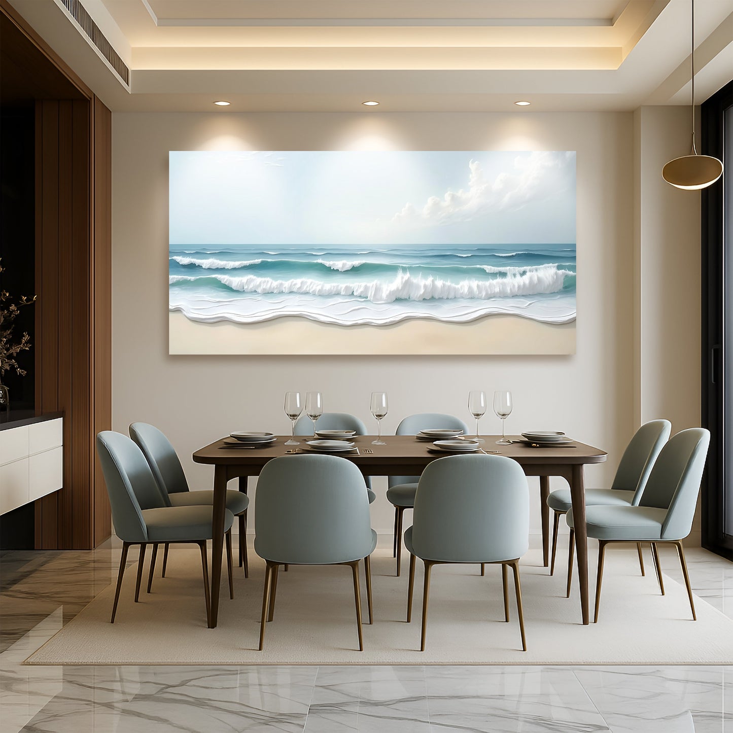 Serene Ocean Wave Coastal Wall Art XIV
