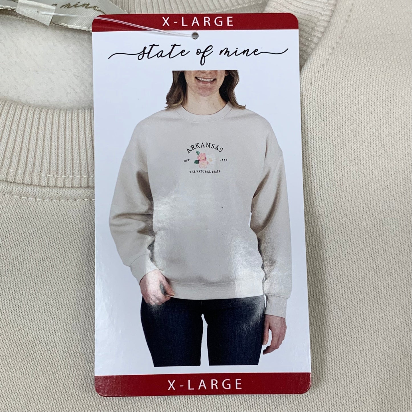 STATE OF MINE Women's Texas Lone Star State Sweatshirt Sz-XLarge Stone 15711