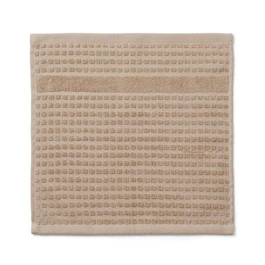 JUNA Check Washcloth, Sand