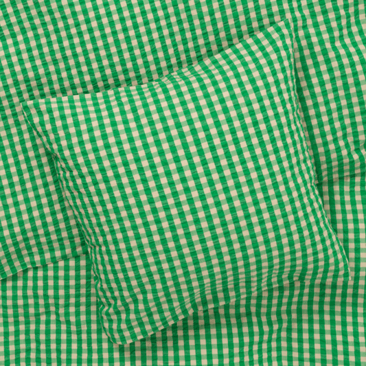JUNA Bæk&Bølge Duvet Cover Set, Queen, Green/Sand