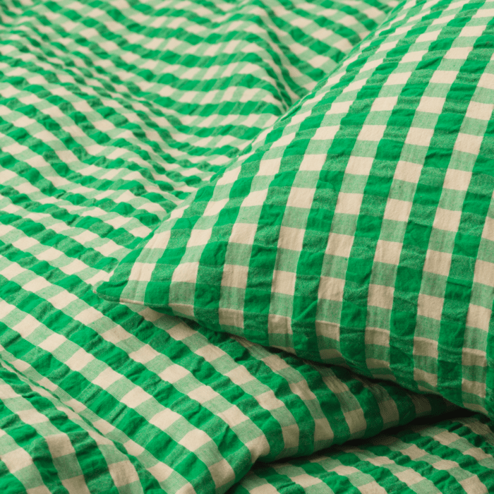 JUNA Bæk&Bølge Duvet Cover Set, Twin, Green/Sand
