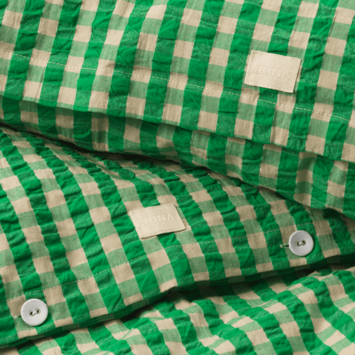 JUNA Bæk&Bølge Duvet Cover Set, Twin, Green/Sand