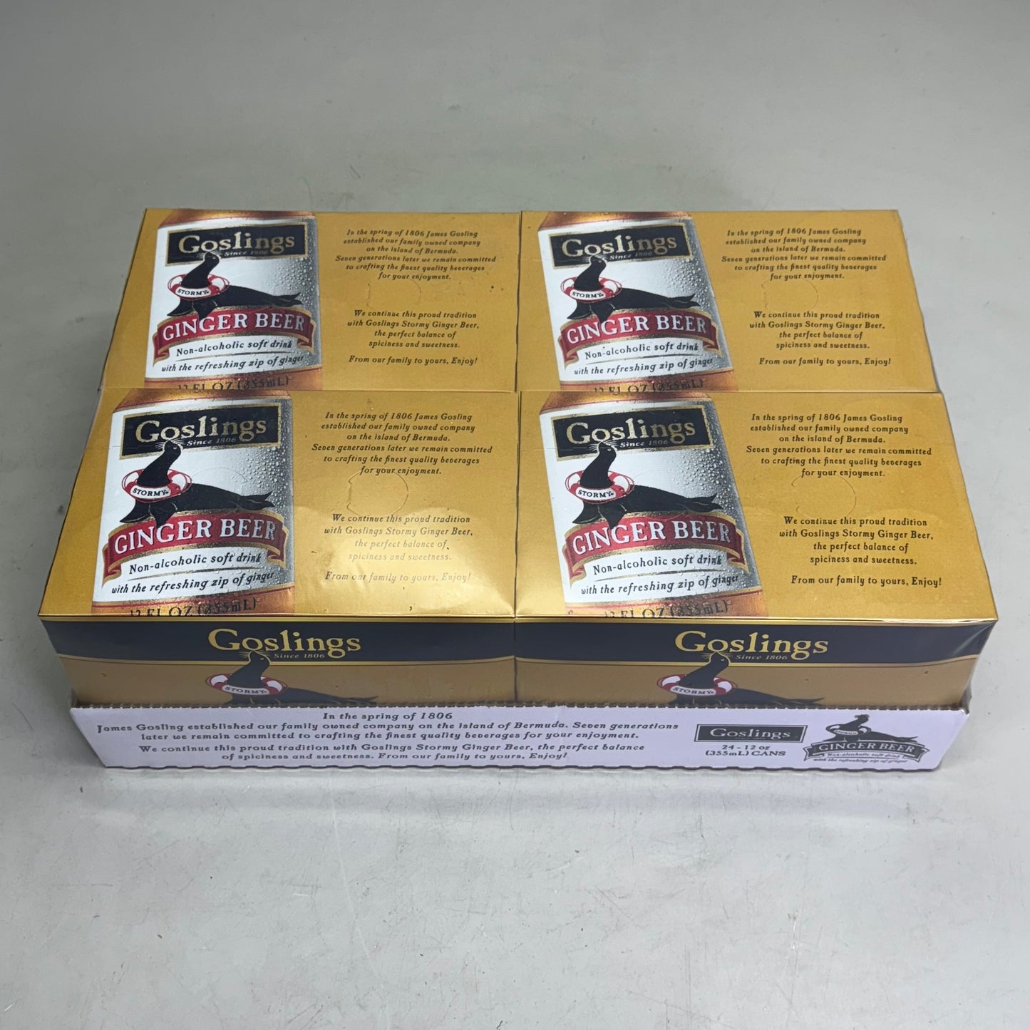 GOSLINGS (4 PACK of 6 Cans) Non-Alcoholic Ginger Beer Can 12 fl oz BB 11/26