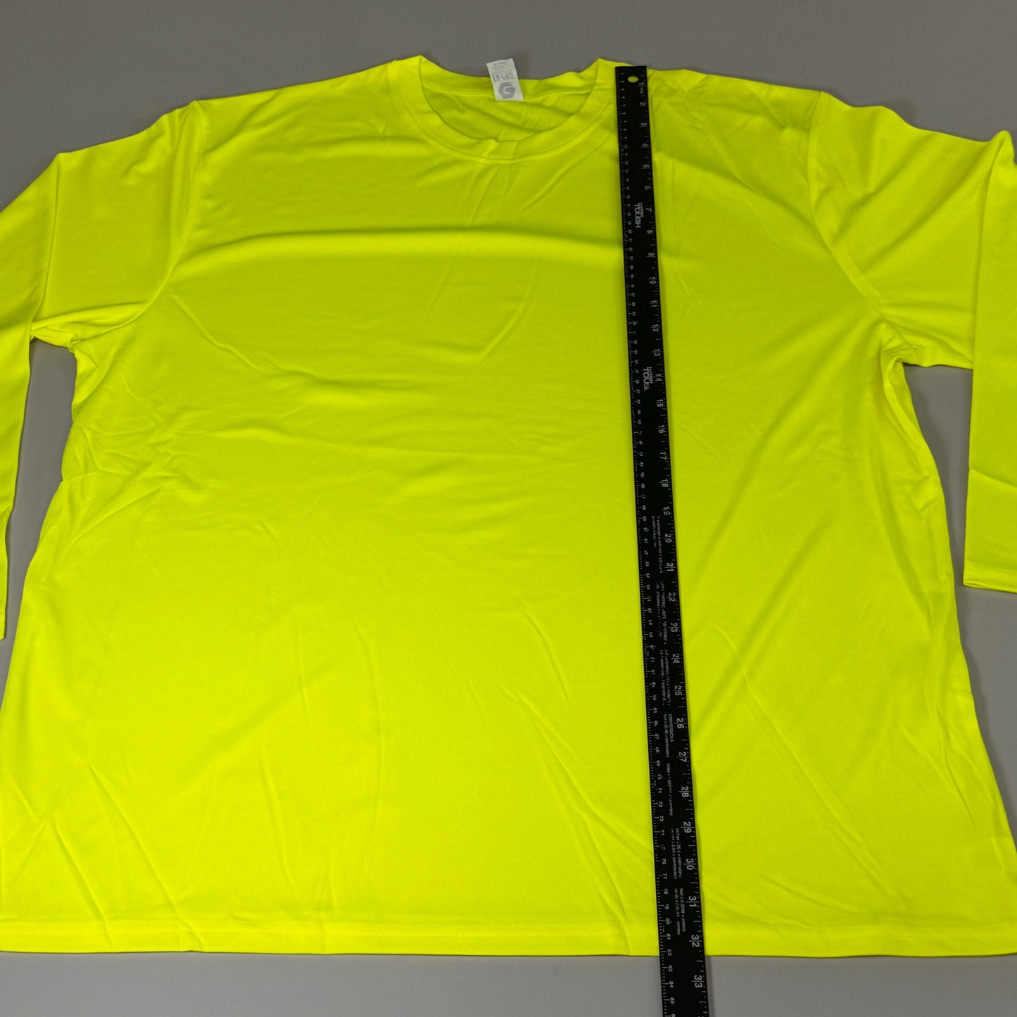 EG-PRO (4 PACK) Long Sleeve High Visibility Shirt 100% Poly SZ 3X Safety Yellow