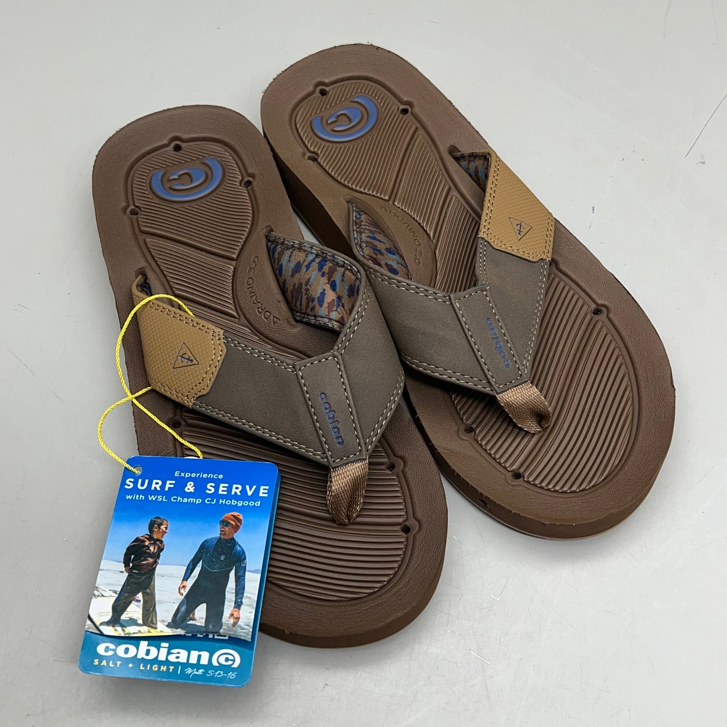COBIAN Synthetic Suede Draino 3 Sandals  Men's Sz 10, EU 43 Brown HBD23-200-10