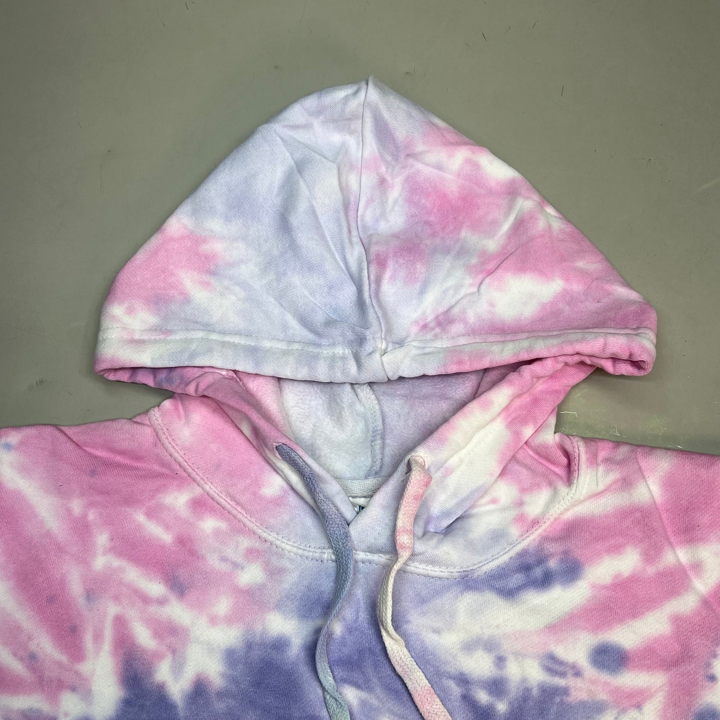 COLORTONE  Sweat Shirt Crop Top Tie Dye Hoodie  Women's Sz XS Cotton Candy 8333
