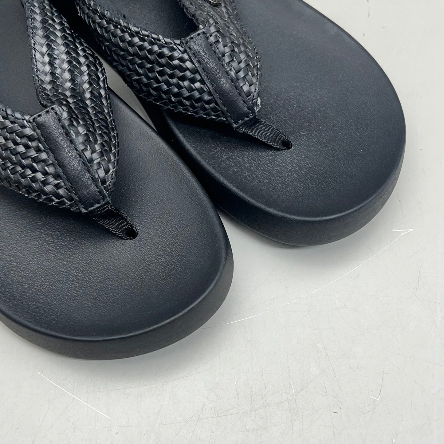 COBIAN Palmilla Braided Synthetic Leather Strap Sandals Women's Sz 8 EU 38.5 Black PAL25-001-08