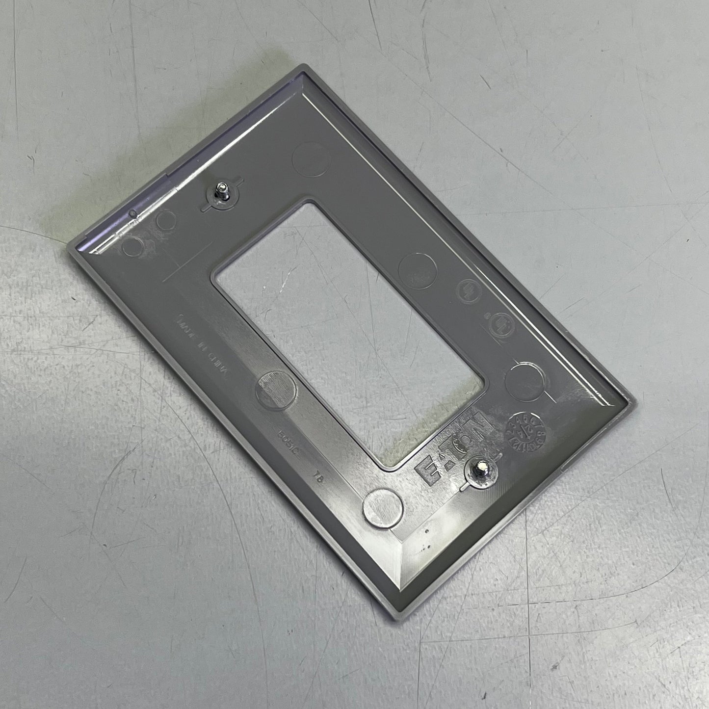 ZA@  EATON (5 PACK) Polycarbonate Single Gang GFCI Wall Plate Cutout Mid Size Grey PJ26GY