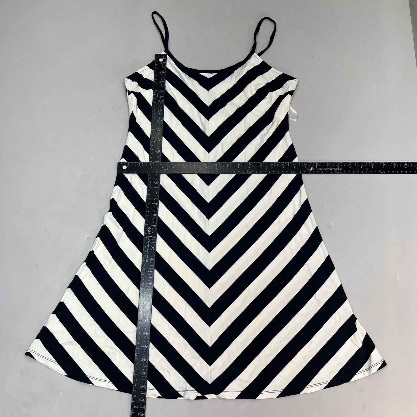 ANNE TAYLOR Knee Length Soft Tank Dress  Women's Sz M Navy Blue/White 17787512