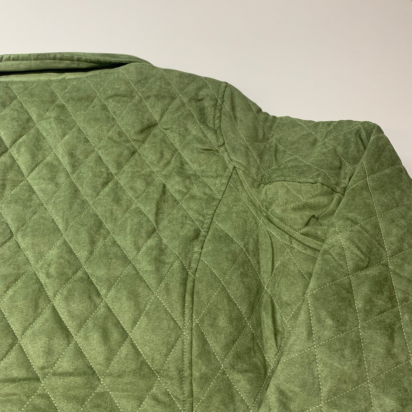BRIDGE HAMPTON ISSAC MIZRAHI LIVE! Faux Suede Coat Full Snap Up Basil Size 1X