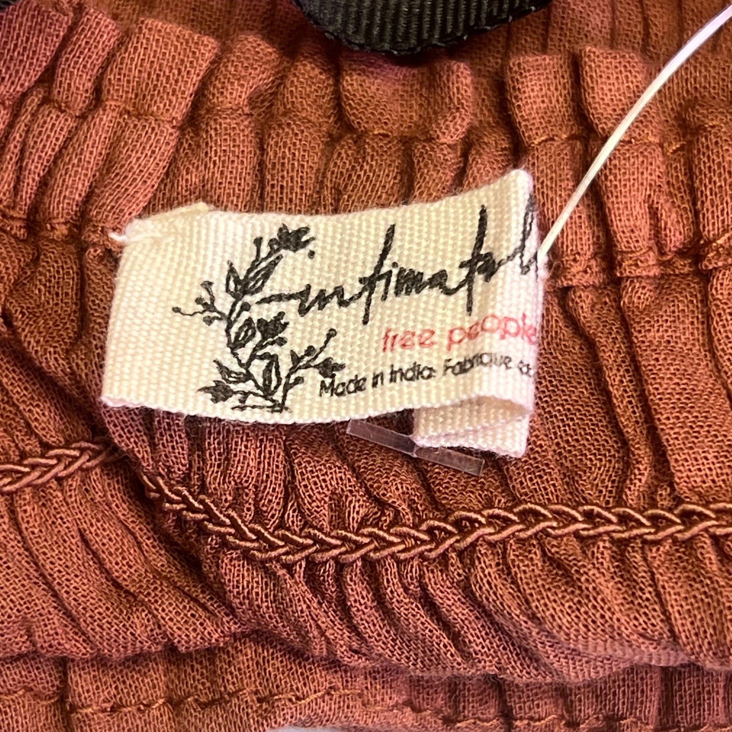 FREE PEOPLE Linen Textile Sweet On Your Crop Women's Sz M Maple Syrup 96849898