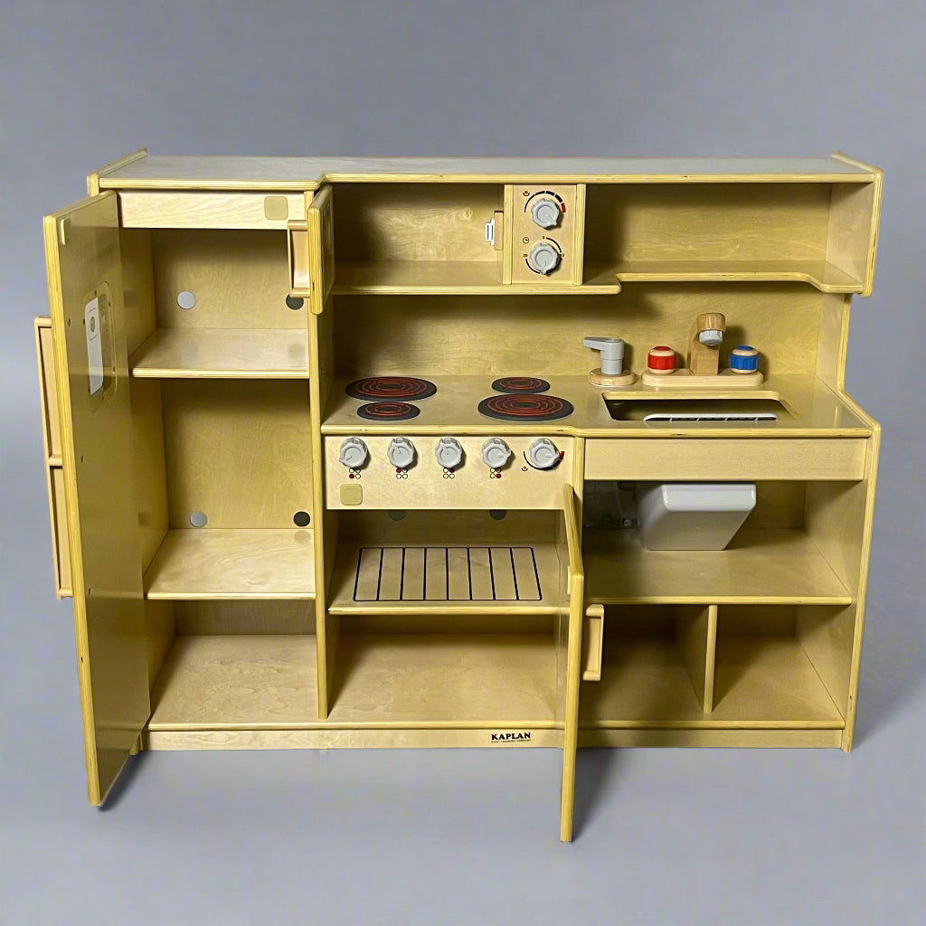 KAPLAN Carolina Wooden All-in-One Kitchen Playset Sz 48" W x 15" L x 38" H