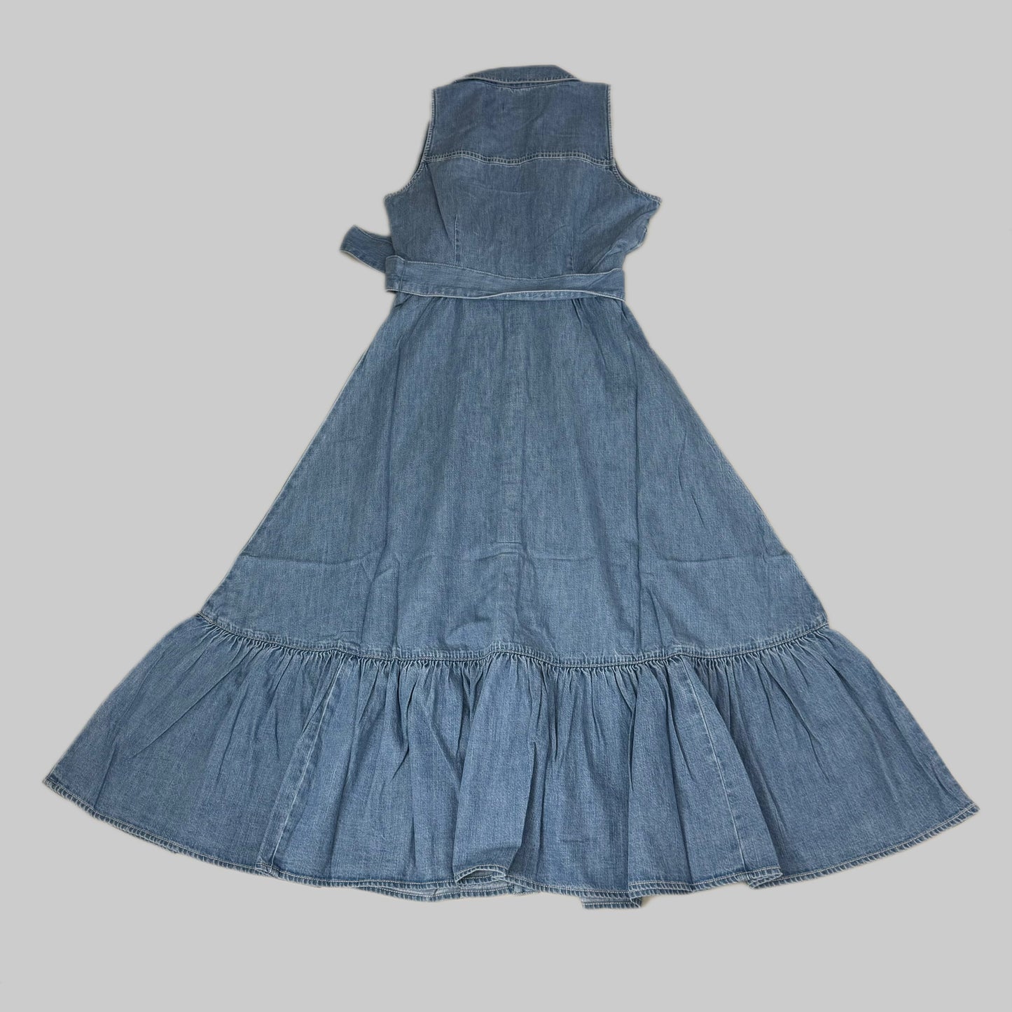 VERONICA BEARD Jeans Edwina Sleeveless Midi Dress Sz-12 Iceberg J24067101287IC