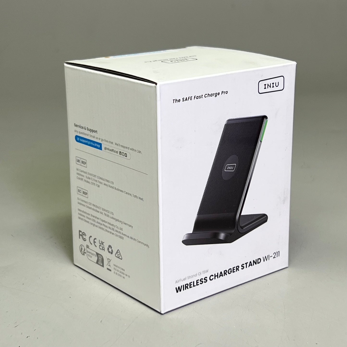 INIU Wireless Charger Stand 4.5" H x 3" W, Black WI-211