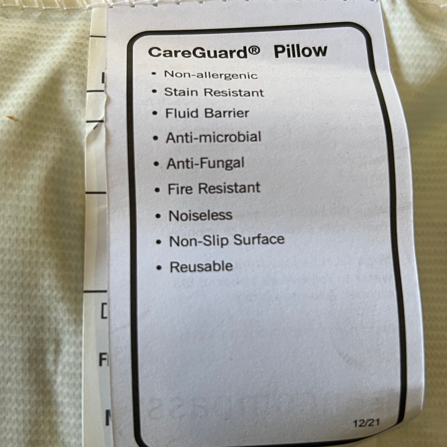 CAREGUARD (2 PACK) Pillow Queen White Sz Queen