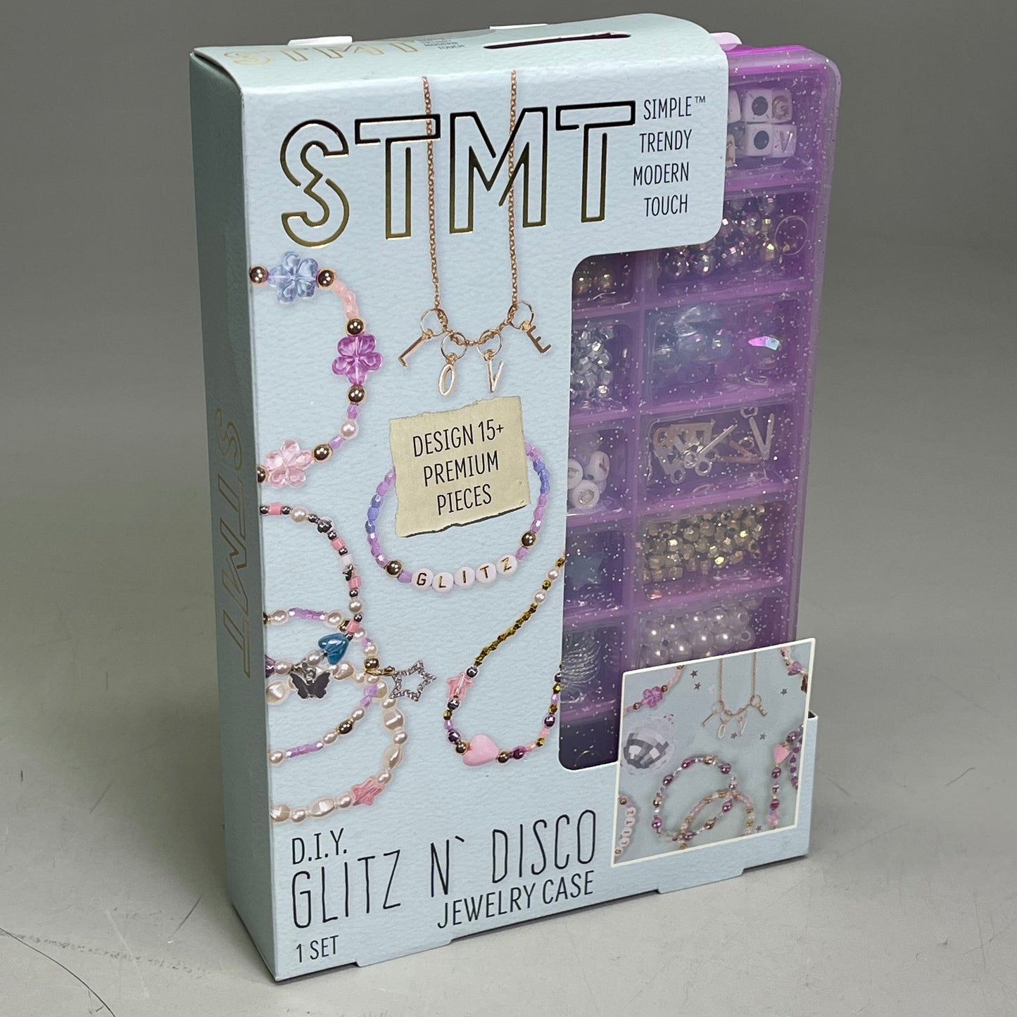 STMT DIY Glitz N Disco Jewelry Case Pink Custom Necklaces & Bracelets 225033