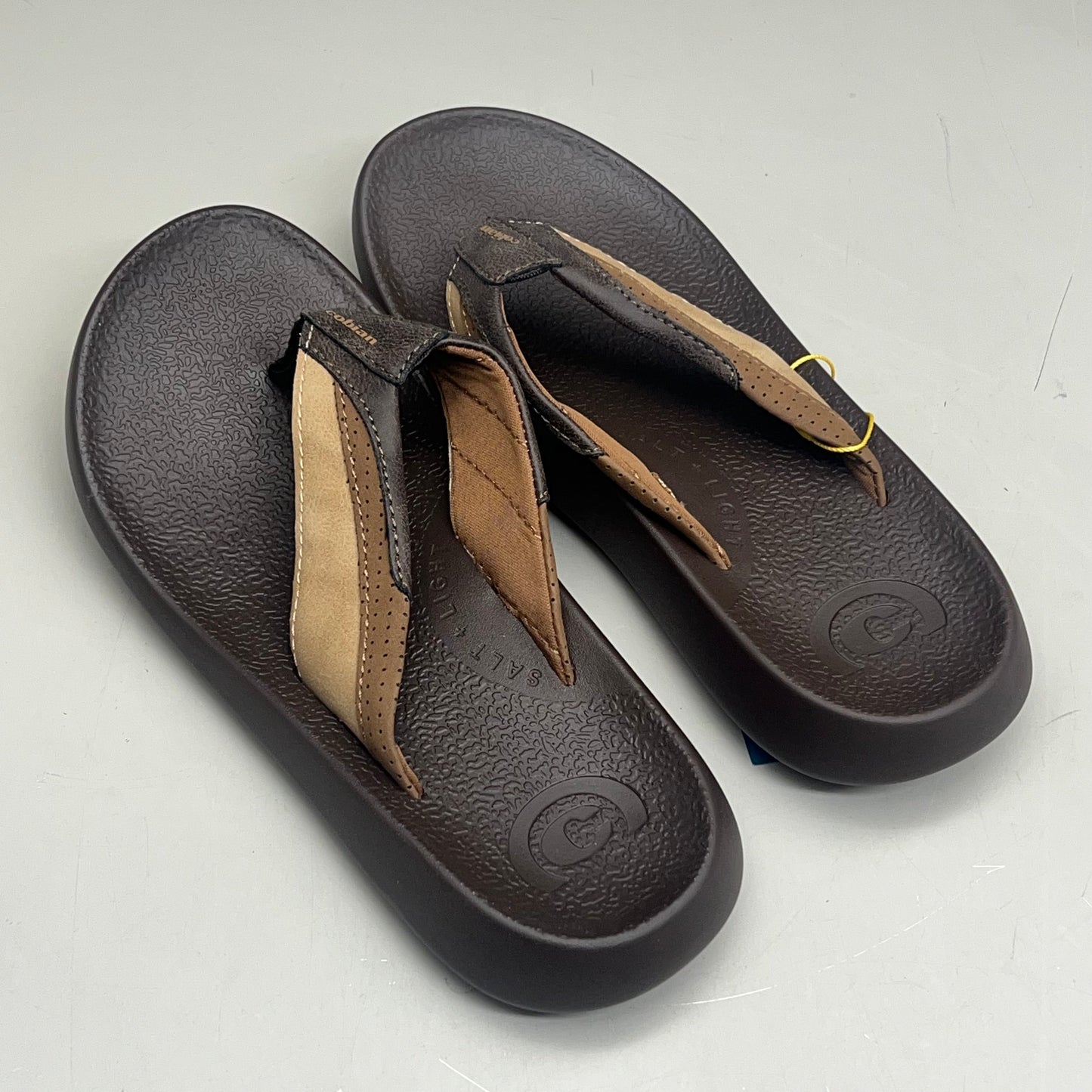 COBIAN Compass Synthetic Leather Strap Sandals Men's Sz 12, EU 45 Chocolate COM25-201-12