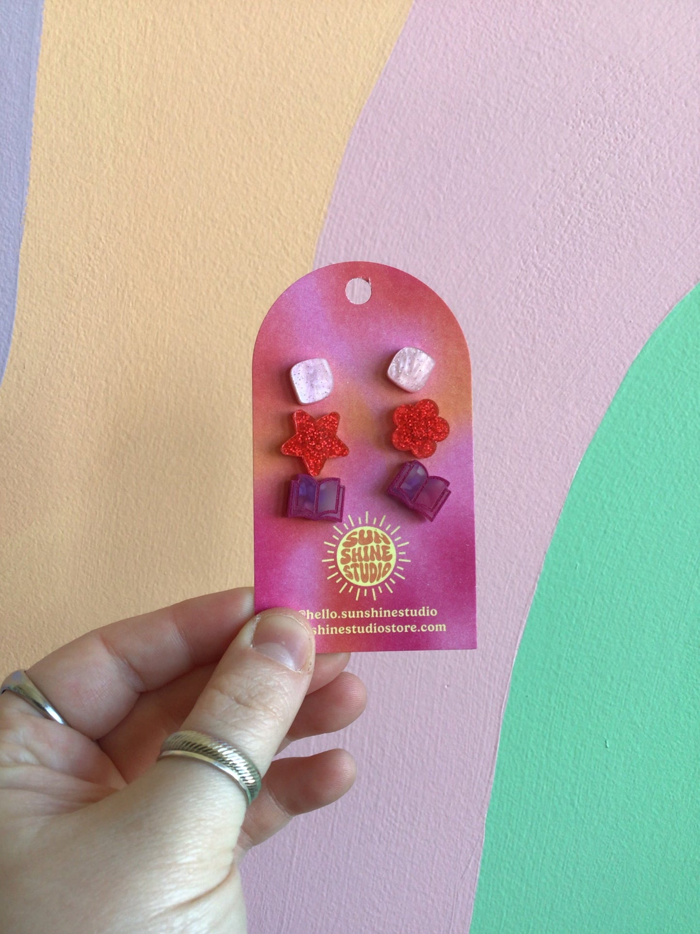 Happy Shapes Acrylic Stud Packs
