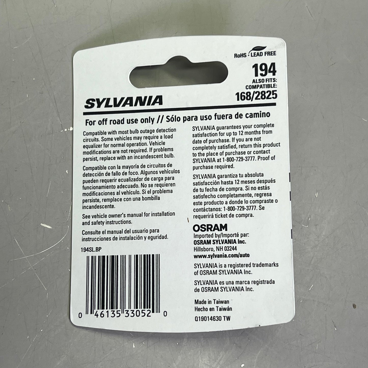SYLVANIA (2 PACK) SYL LED Mini Bulb Easy Install 12.8V Cool White 194SL.BP