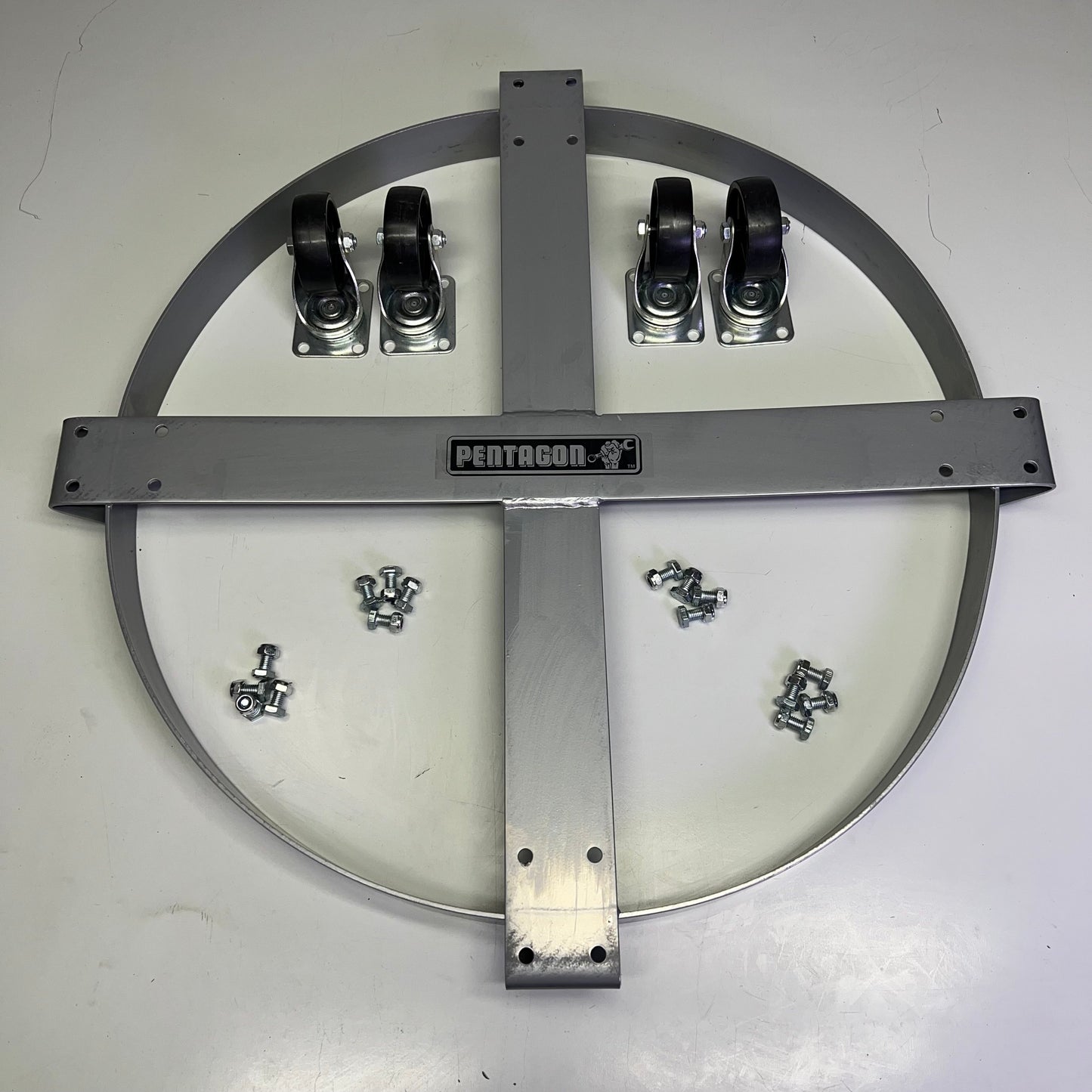 PENTAGON 55 Gallon Drum Dolly W/ Hardware 26.5" x 26.5" Gray 83-DT5493 5042