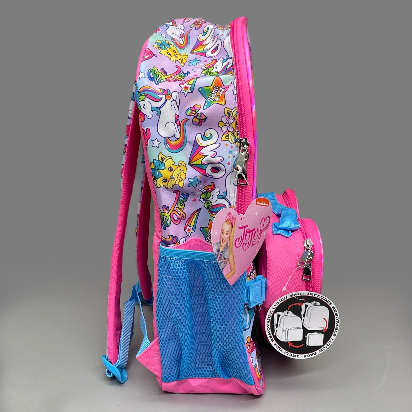 ACCESSORY INNOVATIONS JOJO Siwa 10-PK Nickelodeon “Be You” Backpack & Lunch Bag Pink