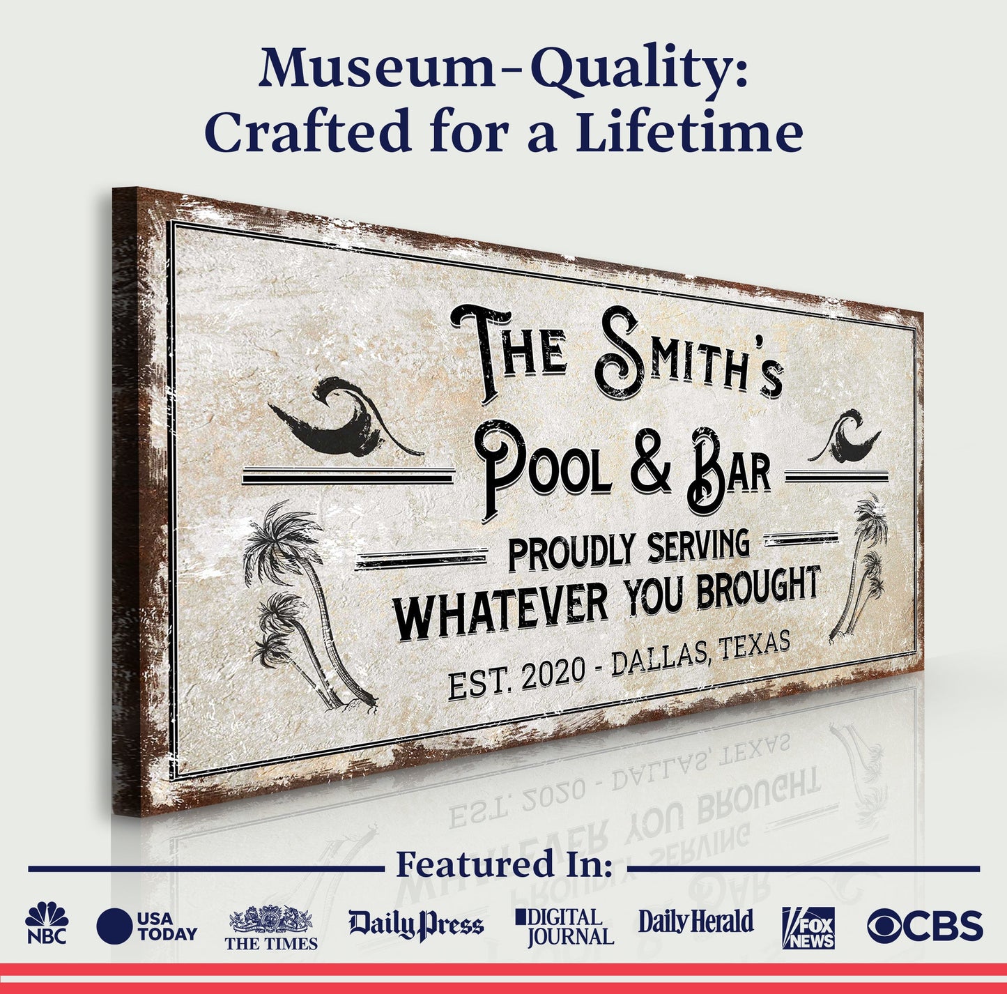 Personalized Rustic Pool Sign