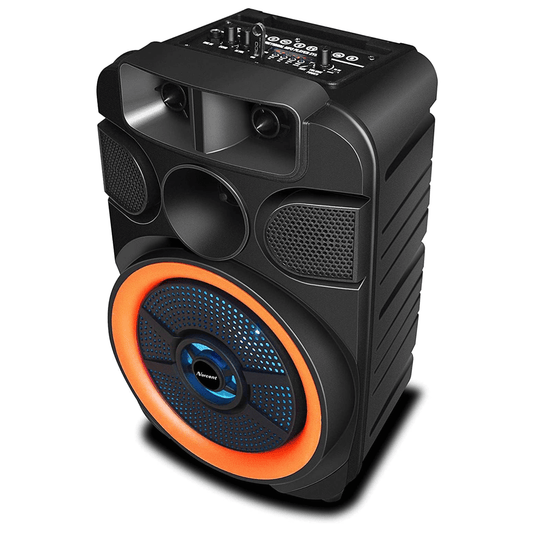Norcent 8" Portable Bluetooth Outdoor Speaker with FM Radio and LED Lights