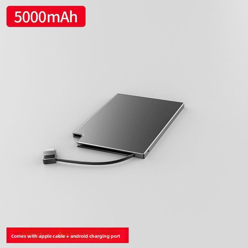 Slim Power Bank with Built-in Cable